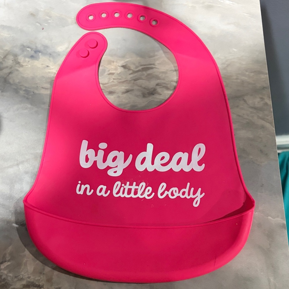 Vibrant Pink Silicone Baby Bib